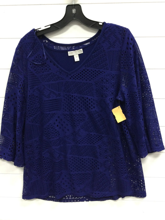 Top Ls By Dana Buchman In Blue, Size:L