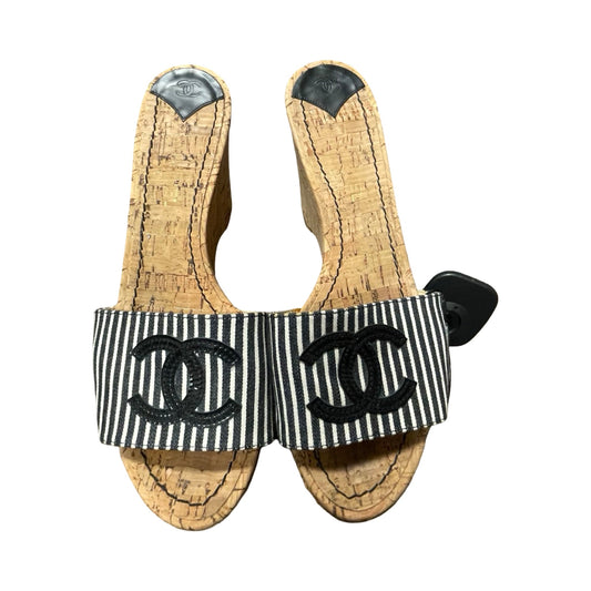 Sandals Luxury Designer By Chanel In Multi, Size:9