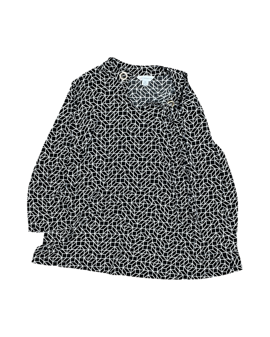 Top 3/4 Sleeve By Liz Claiborne In Black & White, Size:18