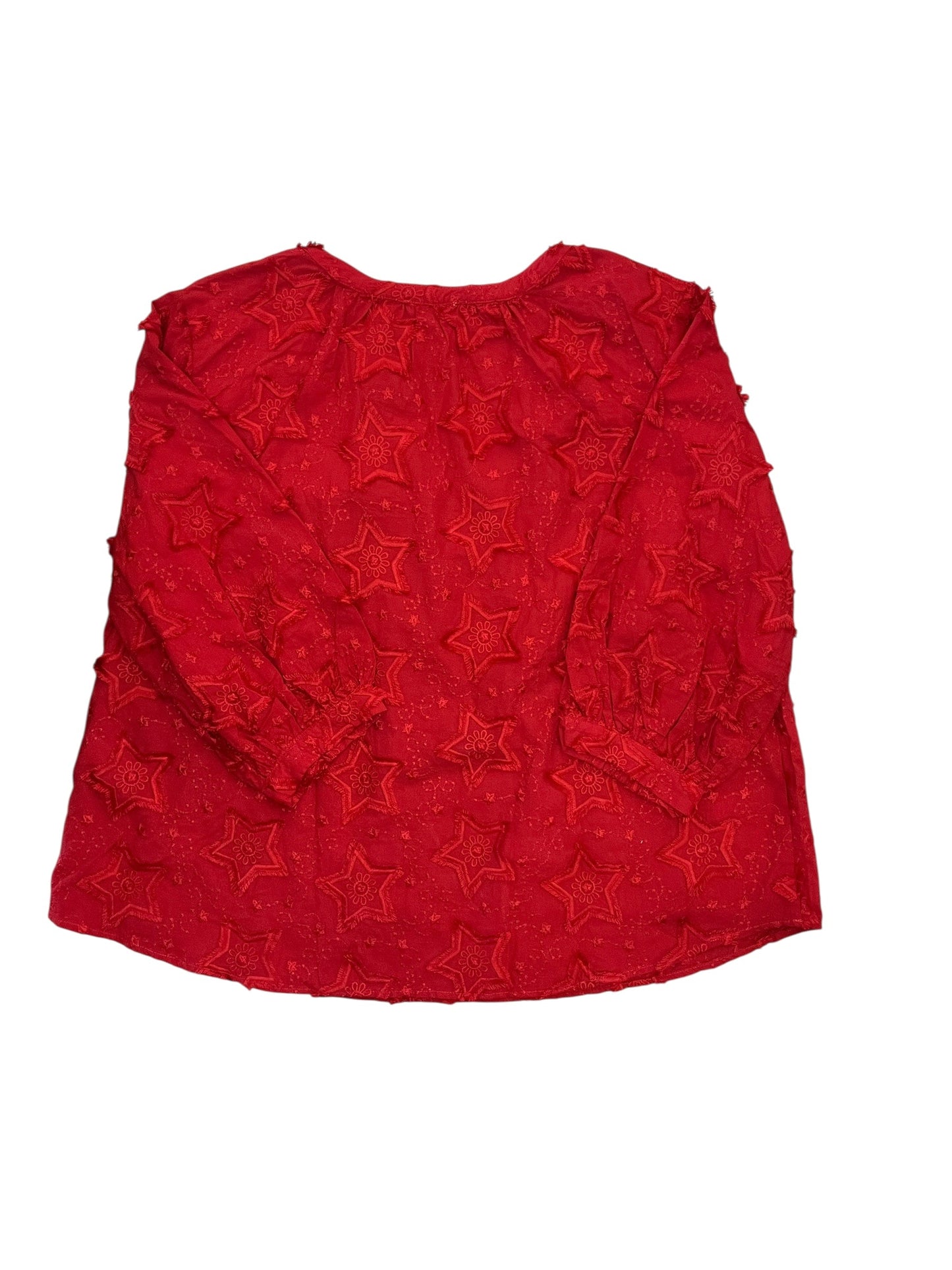Blouse Ls By Chicos In Red, Size:2X