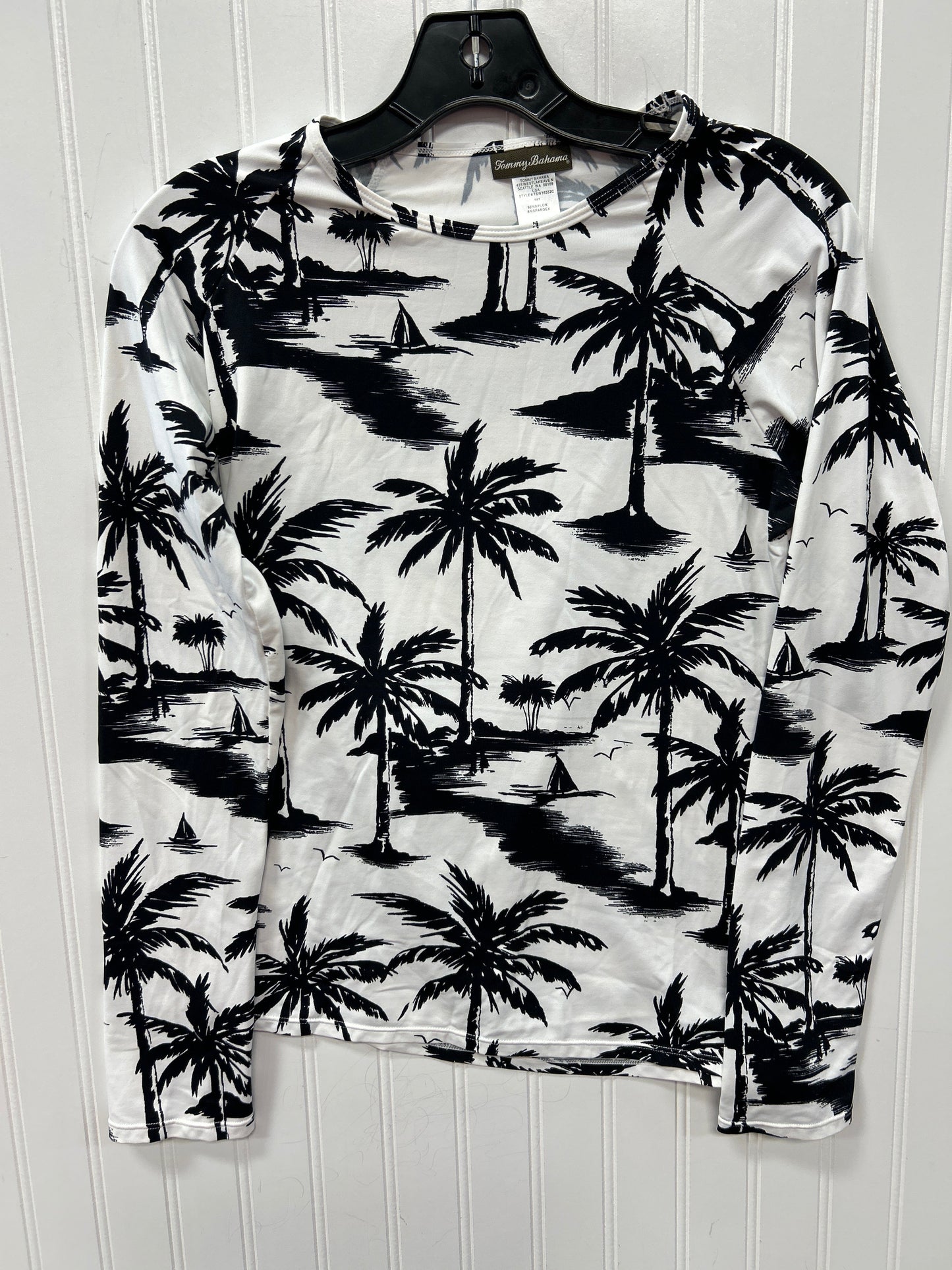 Athletic Top Ls Crewneck By Tommy Bahama In Black & White, Size:L