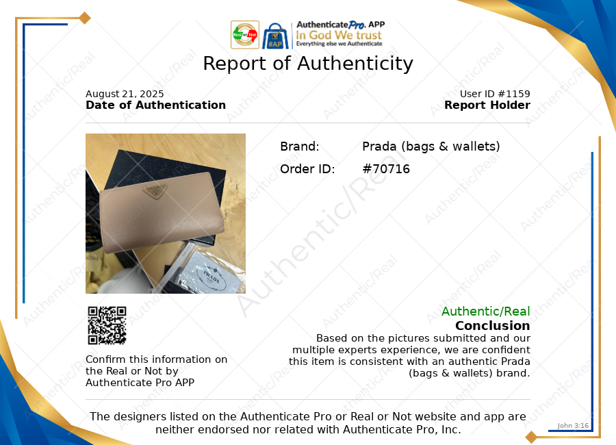 Wallet Luxury Designer By Prada, Size: Large