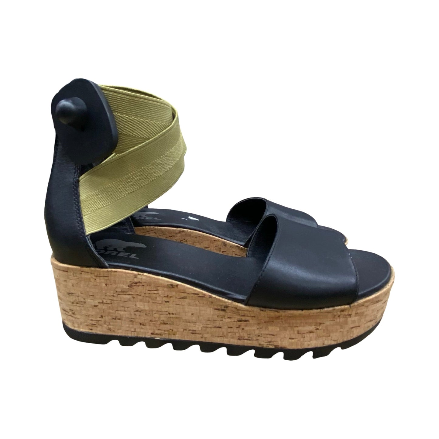 Sandals Designer By Sorel In Black & Green, Size:8