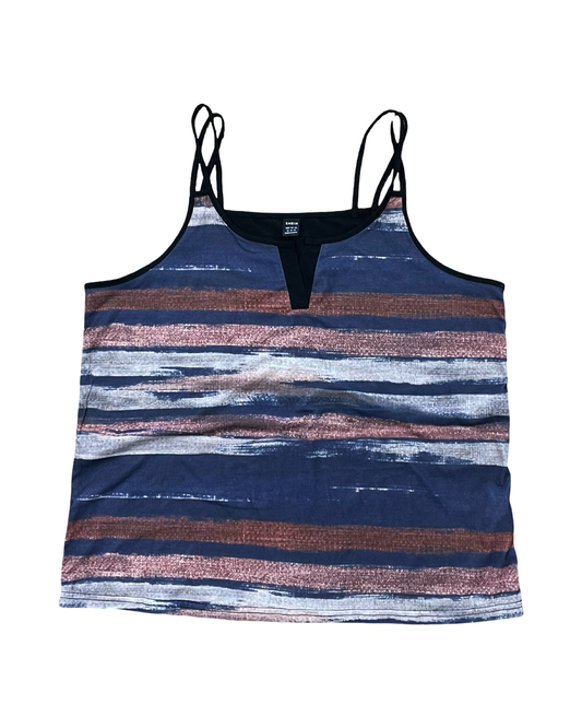 Tank Top By Shein In Black & Blue, Size:Xl