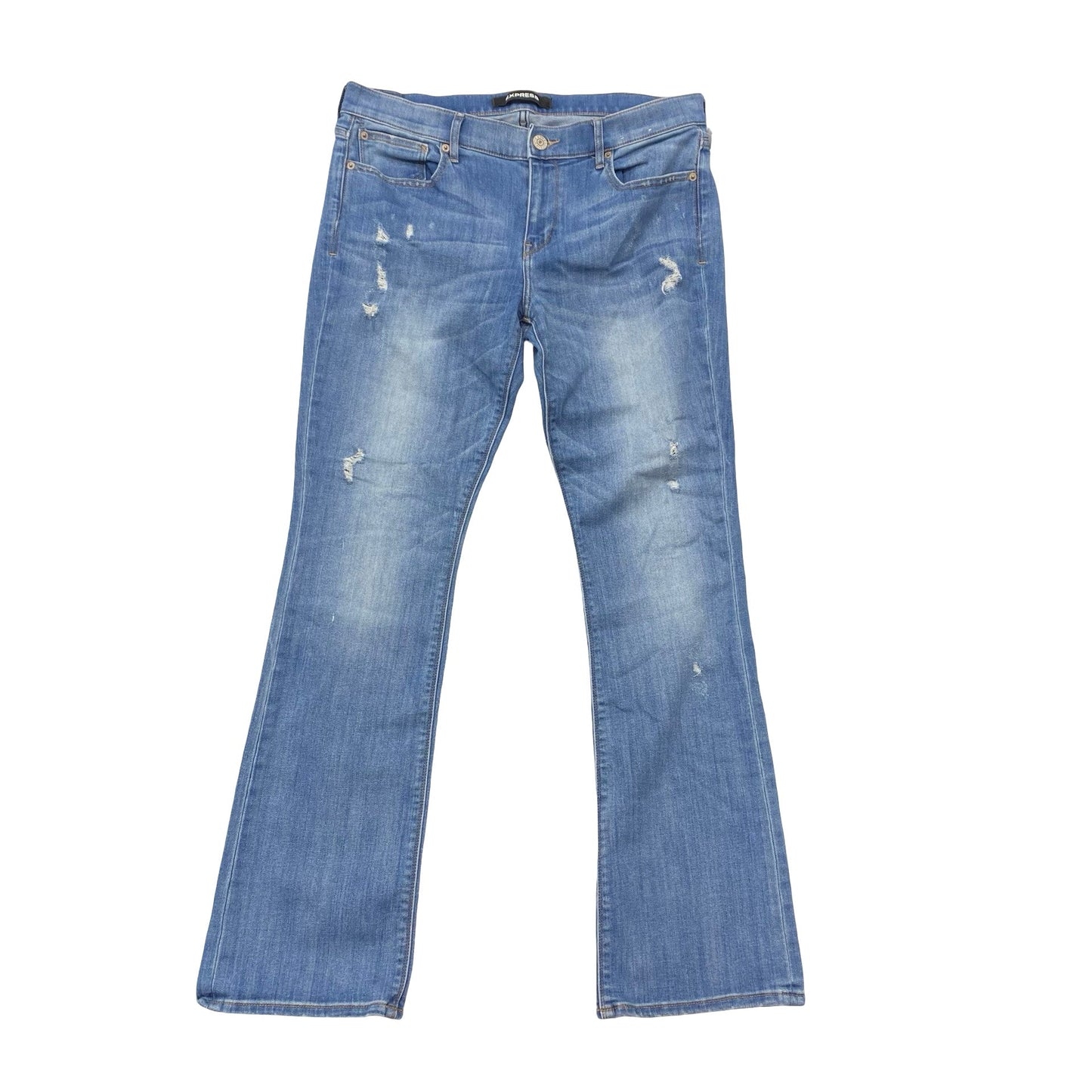 Jeans Boot Cut By Express In Blue Denim, Size:12