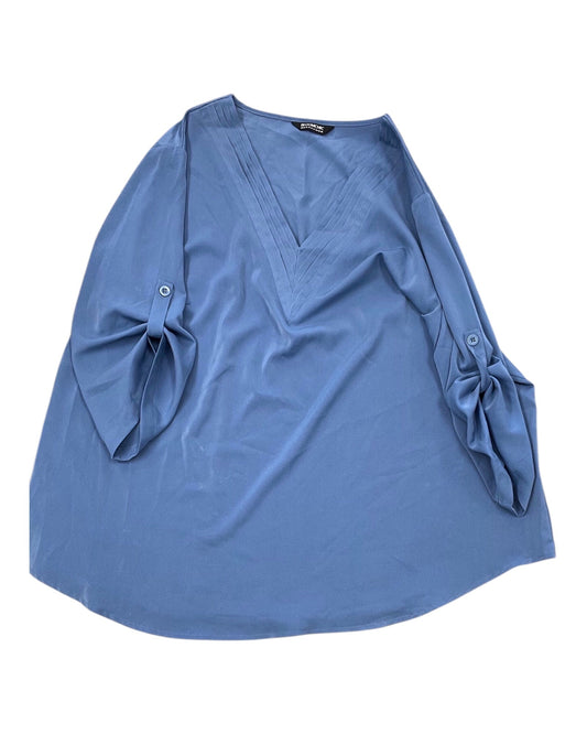 Top 3/4 Sleeve By Bloomchic In Blue, Size:2X