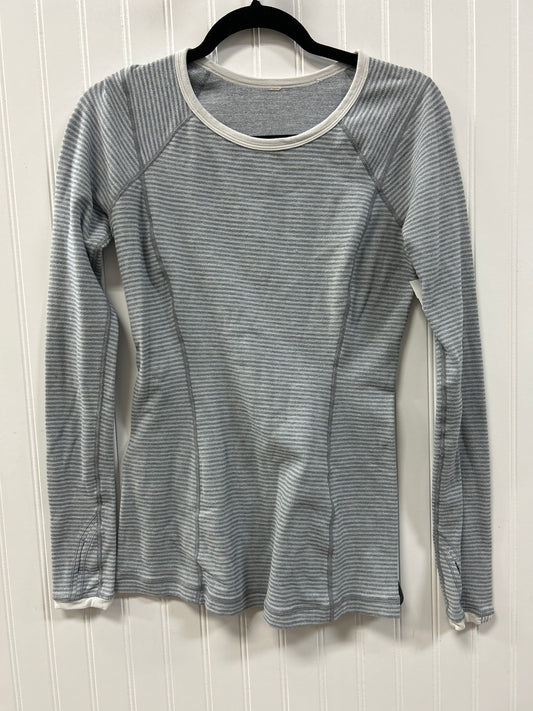 Athletic Top Ls Collar By Lululemon In Grey, Size:M