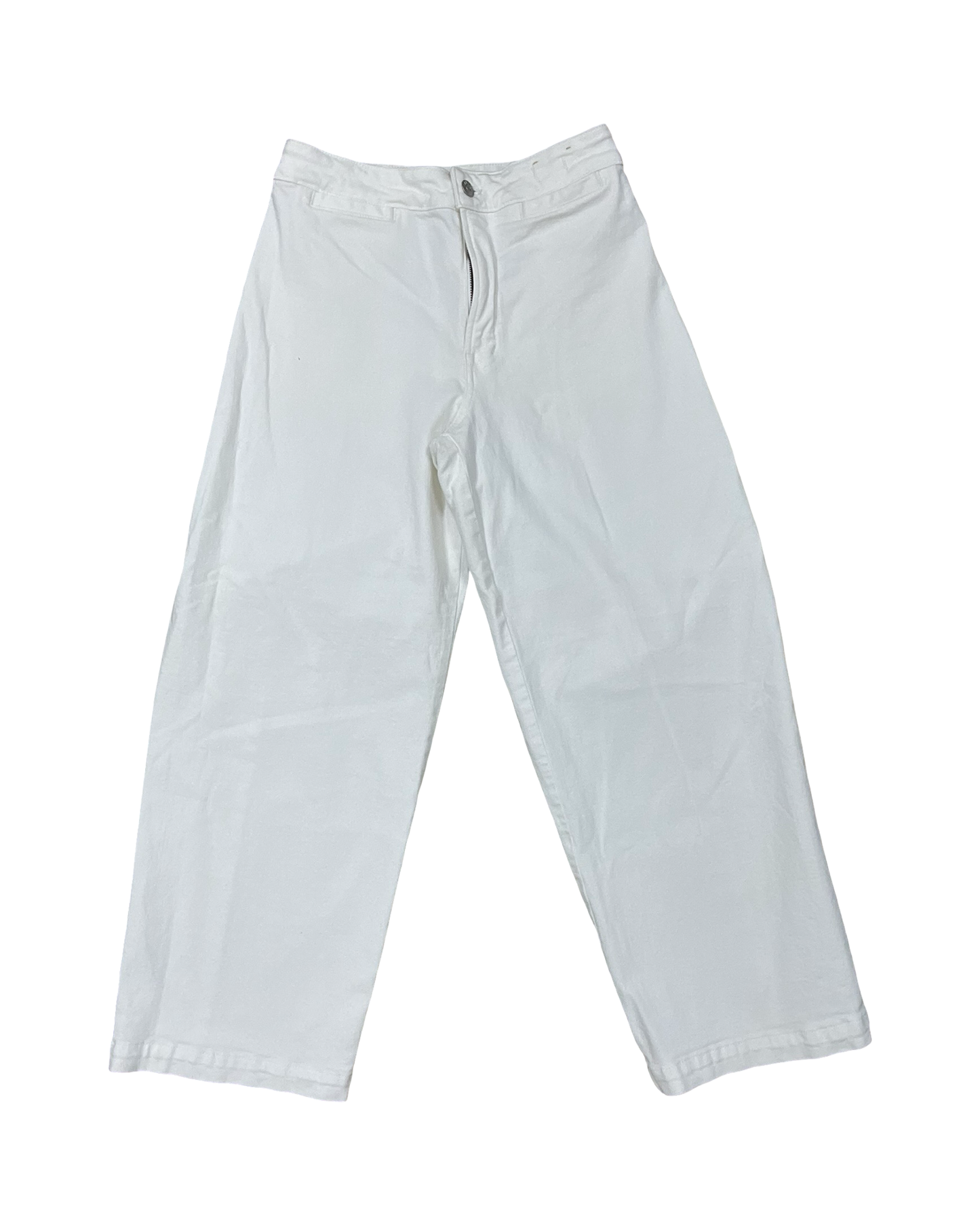 Jeans Wide Leg By Madewell In Cream Denim, Size:4
