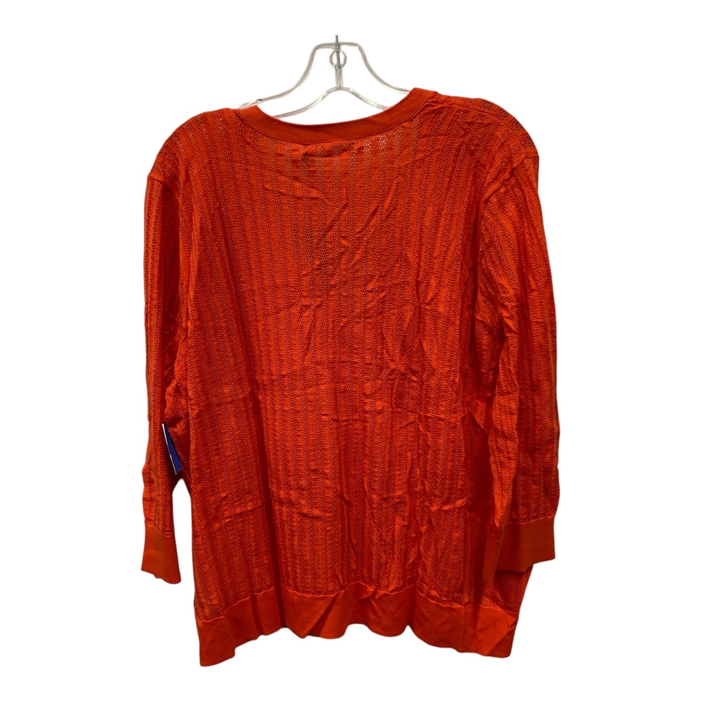 Sweater Cardigan By Lauren By Ralph Lauren In Orange, Size:3X