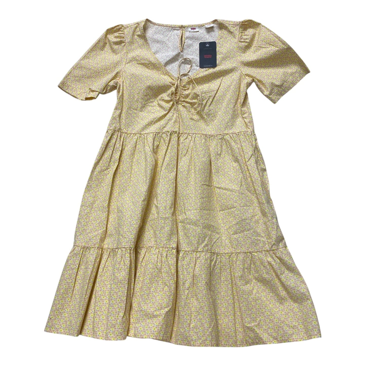 Dress Casual Midi By Levis In Orange & Yellow, Size:M