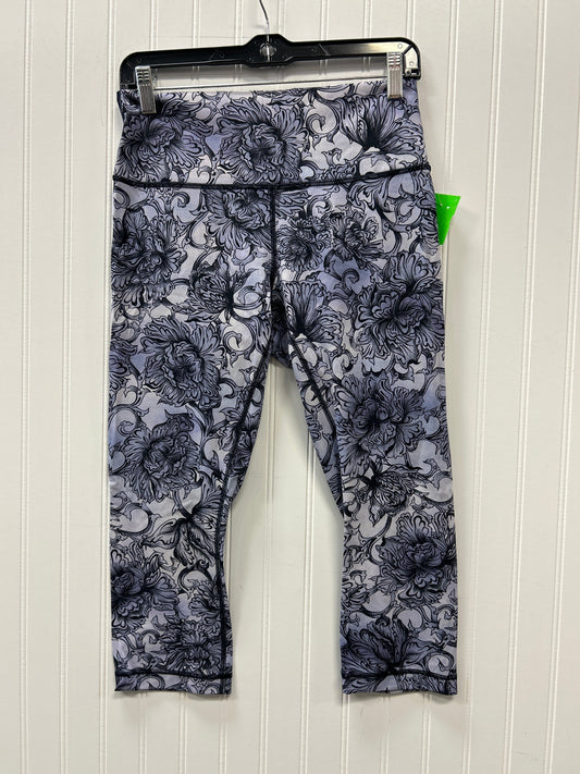 Athletic Leggings Capris By Lululemon In Floral Print, Size:10