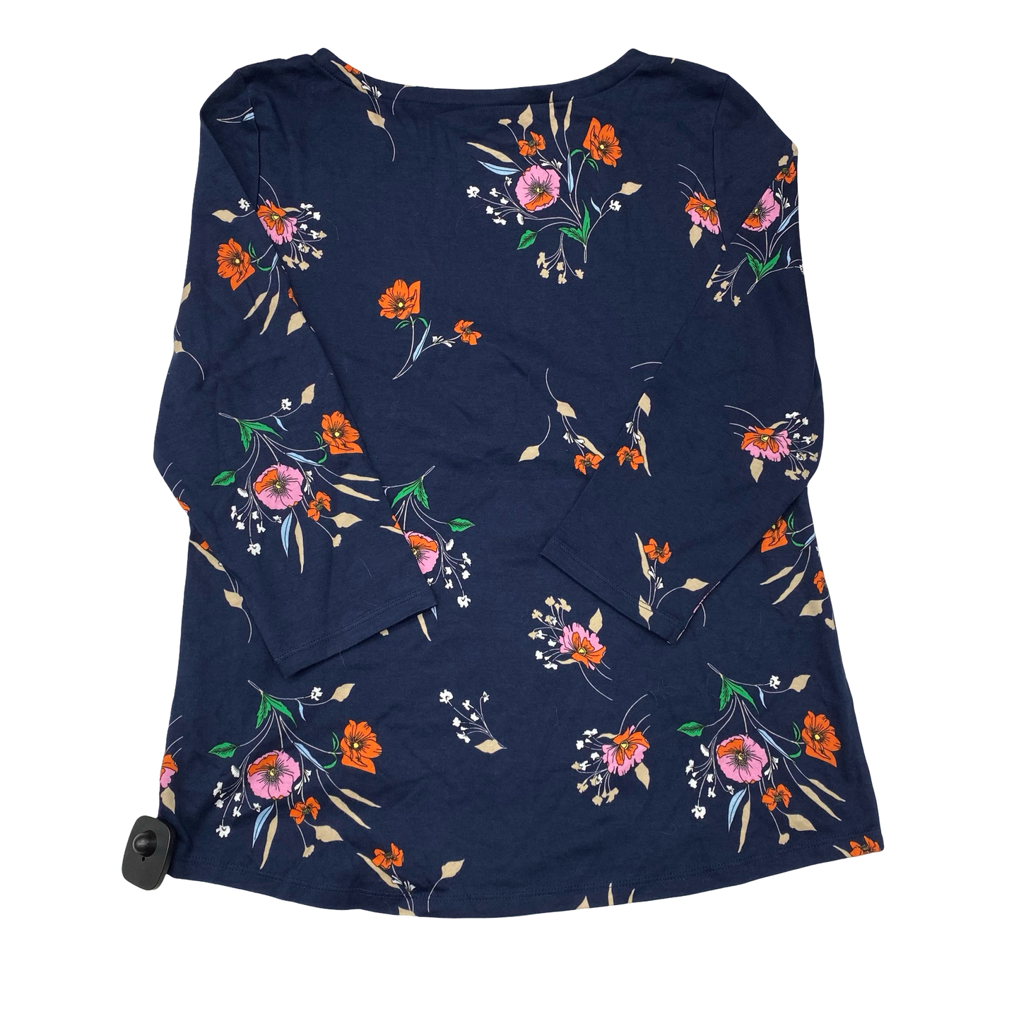 Top 3/4 Sleeve By Charter Club In Blue & Orange, Size:L