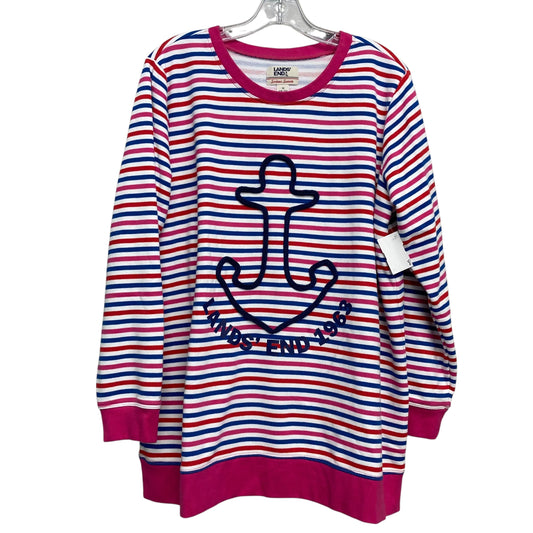 Top Ls By Lands End In Striped Pattern, Size:1X