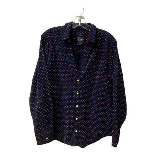 Blouse Ls By Gap In Blue, Size:Xl