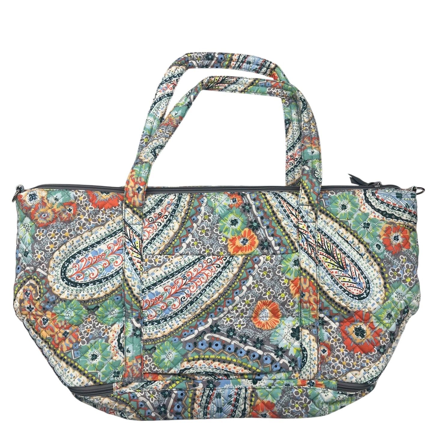 Tote By Vera Bradley In Green & Orange, Size:Large