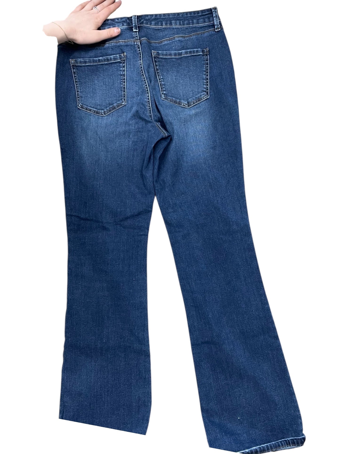 Jeans Boot Cut By Miracle In Blue Denim, Size:12