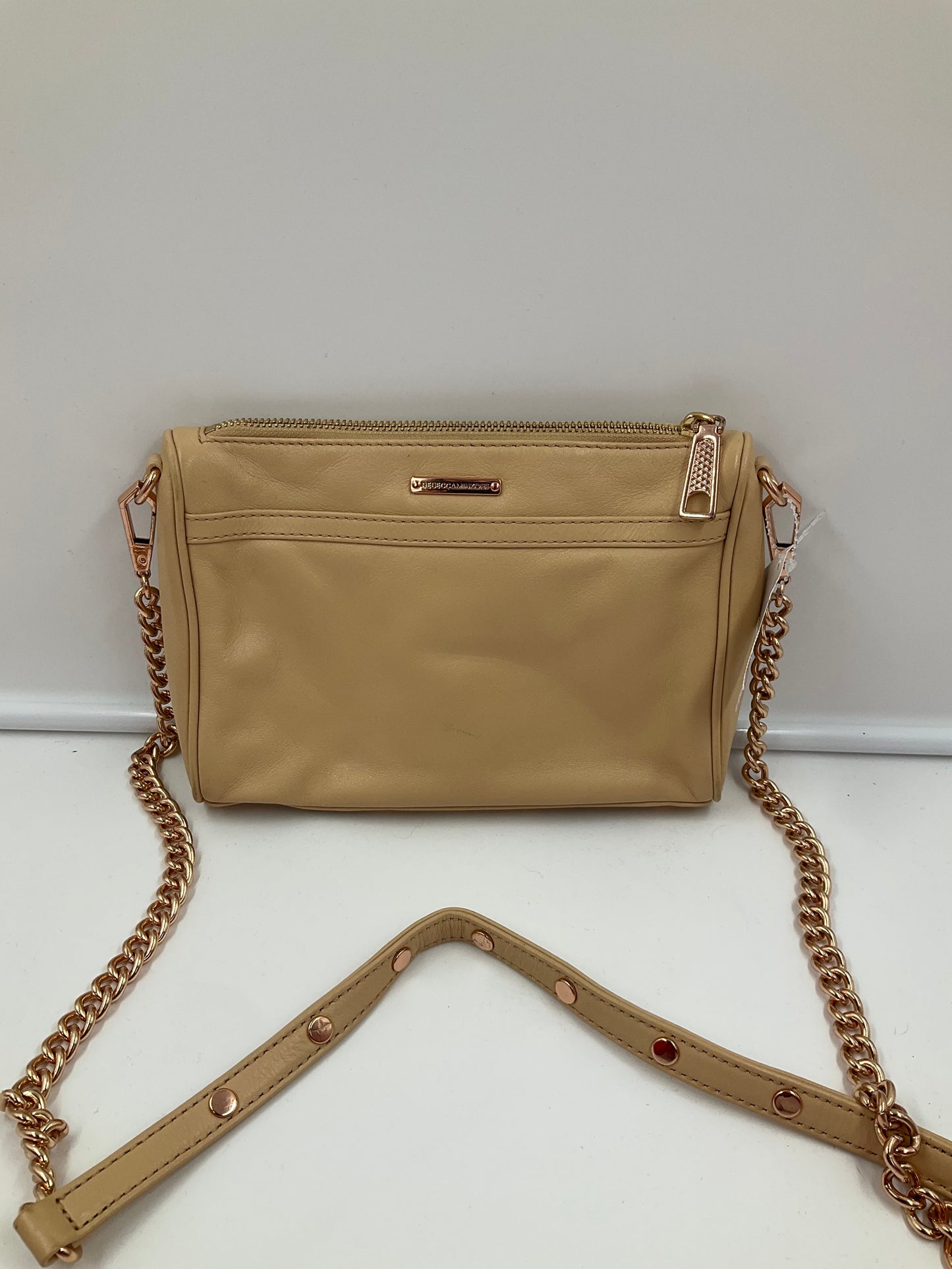 Crossbody Designer By Rebecca Minkoff In Tan, Size:Small