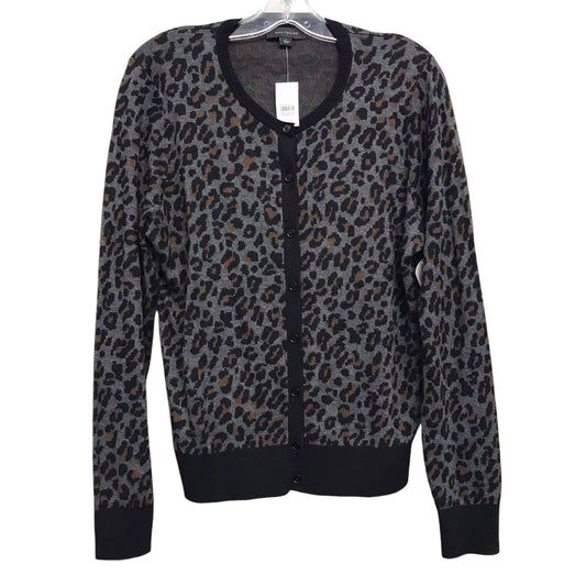 Sweater Cardigan By Ann Taylor In Animal Print, Size:L