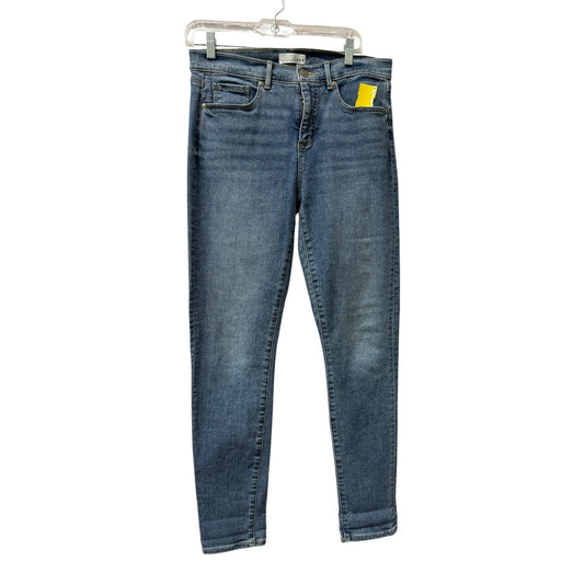 Jeans Skinny By Loft In Blue Denim, Size:8