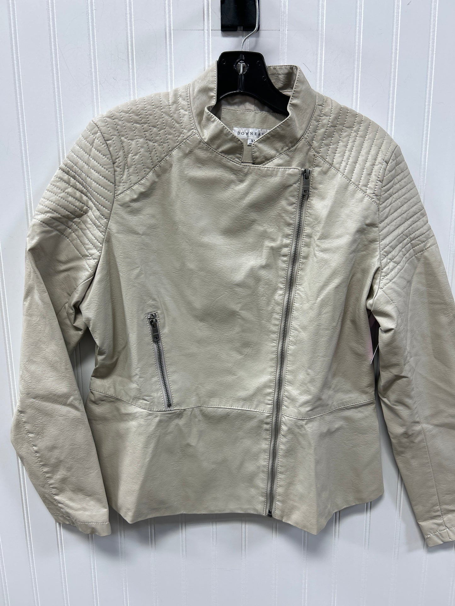 Jacket Moto By Downeast In White, Size:Xl