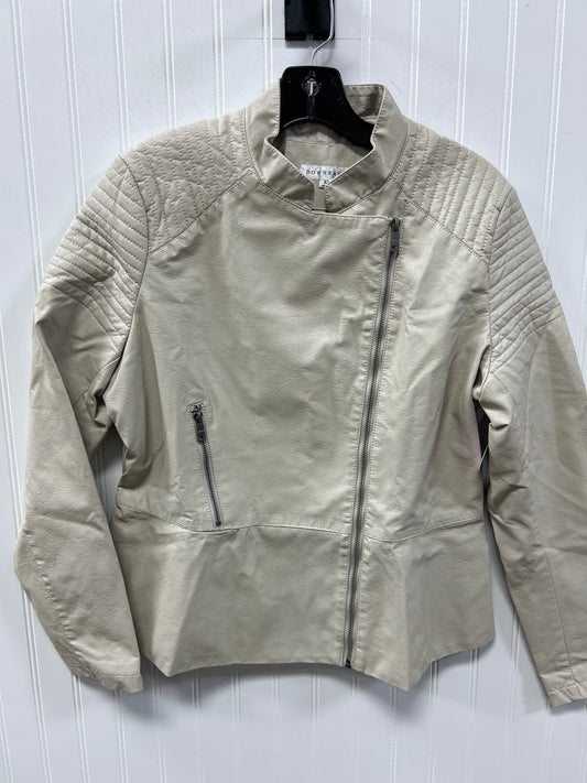 Jacket Moto By Downeast In White, Size:Xl