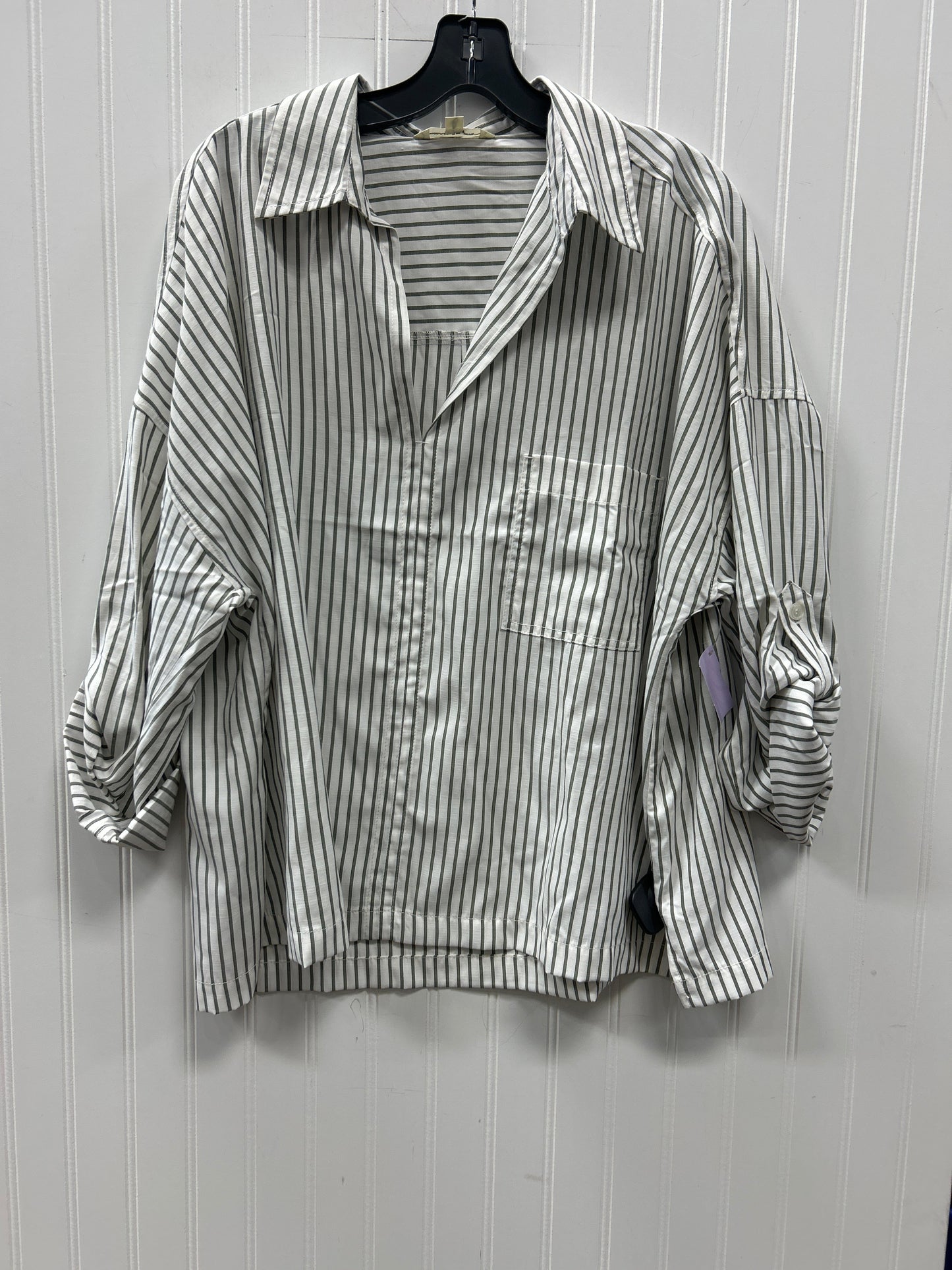Blouse Ls By Max Studio In Green, Size:Xl