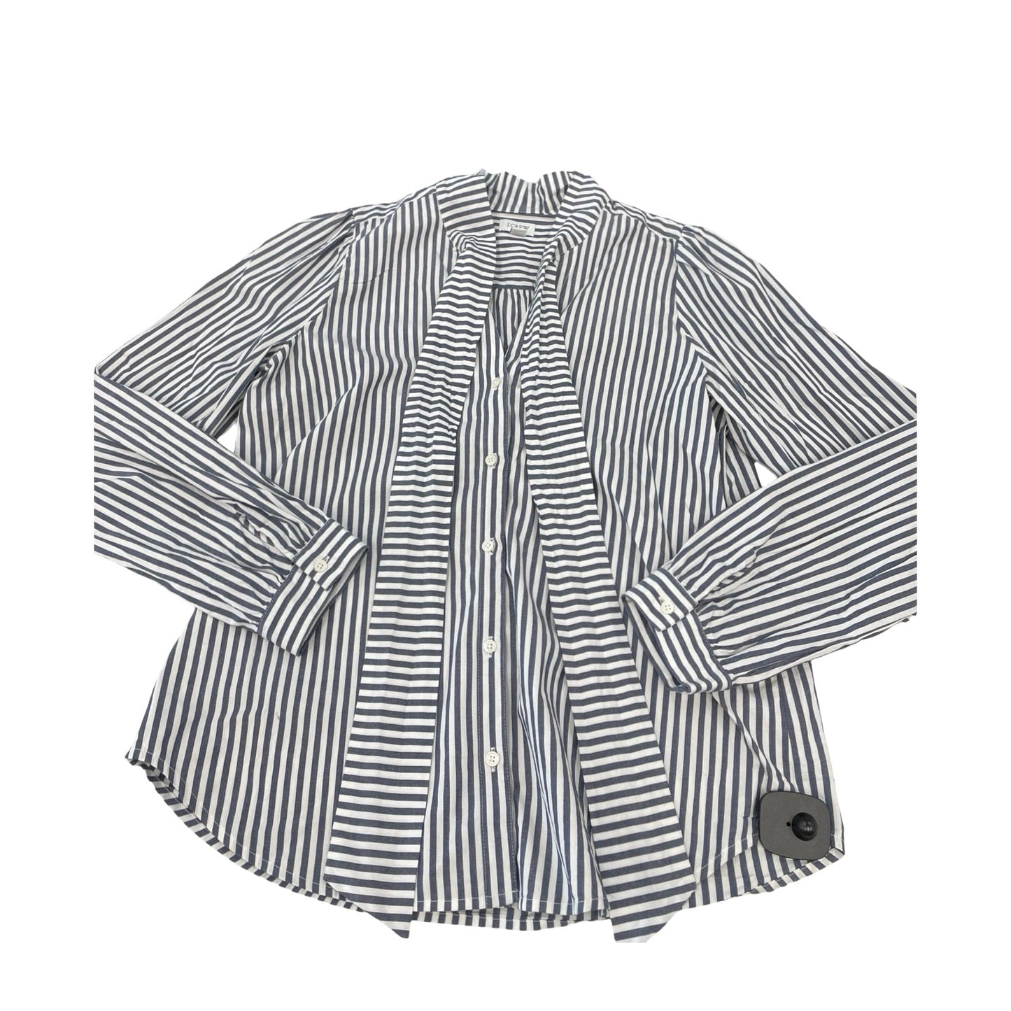 Blouse Ls By J. Crew In Blue & White, Size:M