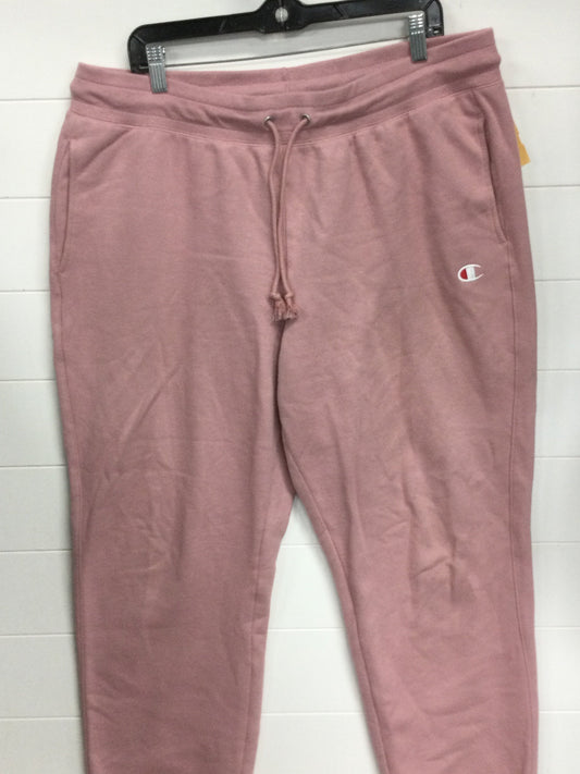 Athletic Pants By Champion In Pink, Size:2X