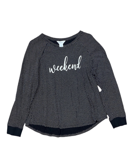 Top Ls By Liz Claiborne In Black & White, Size:Xl
