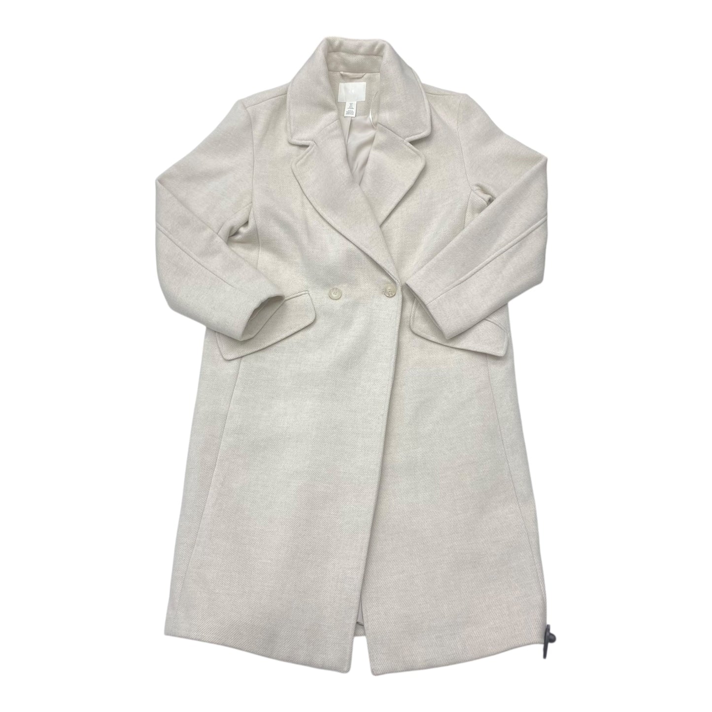 Coat Peacoat By H&M In Cream, Size:S