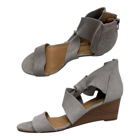 Sandals Heels Block By Lucky Brand In Grey, Size:8.5