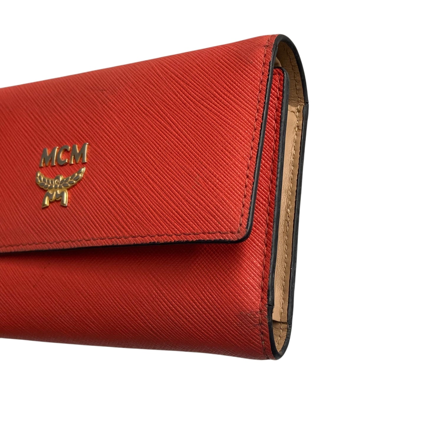 Wallet Luxury Designer By Mcm In Coral, Size:Medium