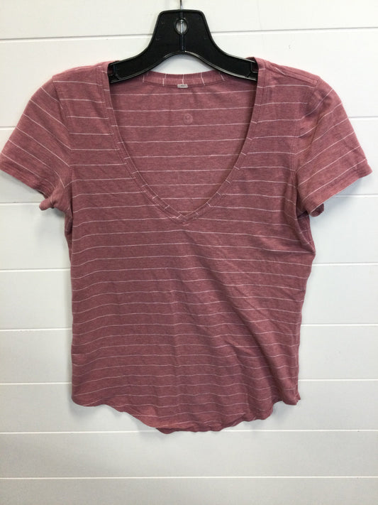 Athletic Top Ss By Lululemon In Pink, Size:S