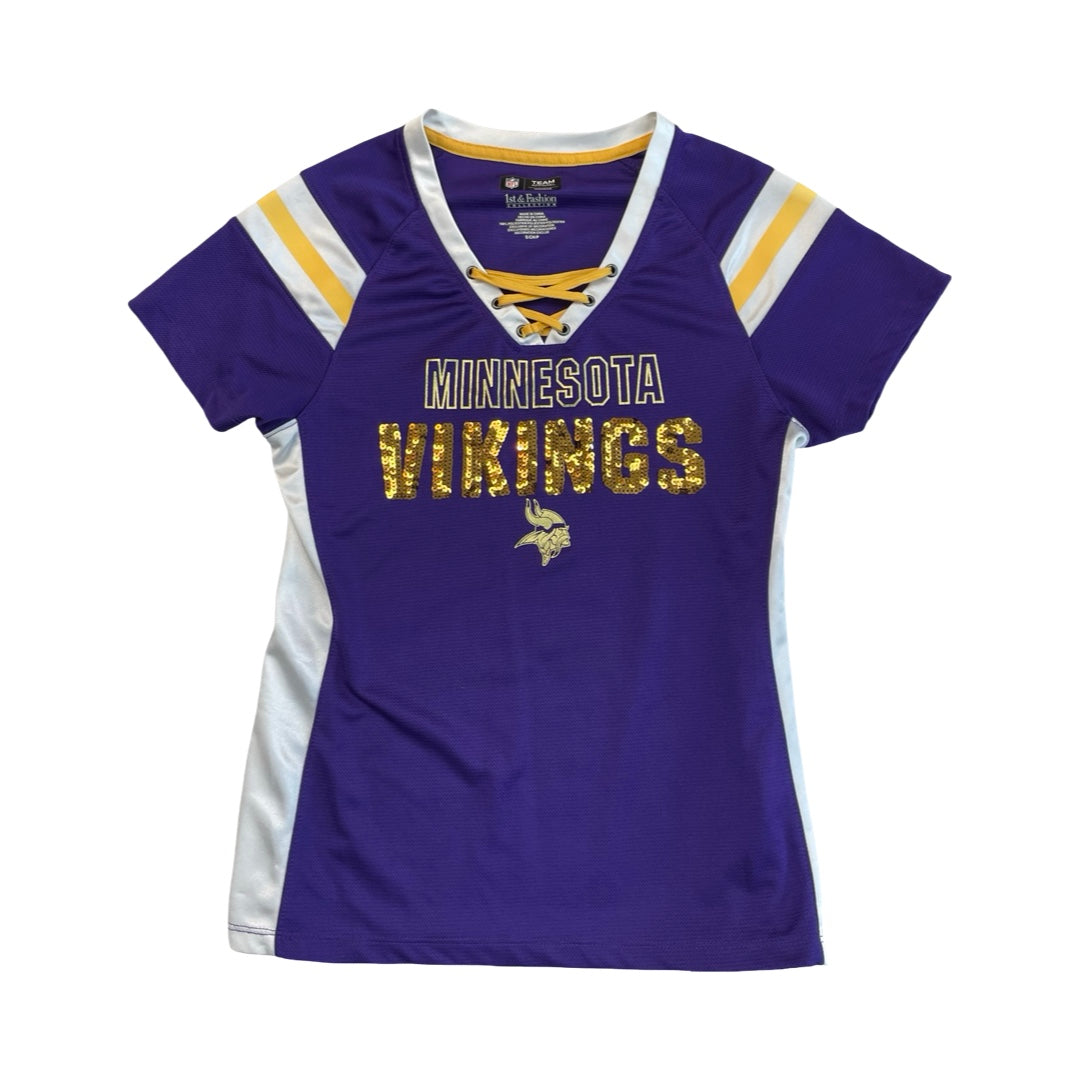 Athletic Top Ss By Nfl In Purple, Size:S