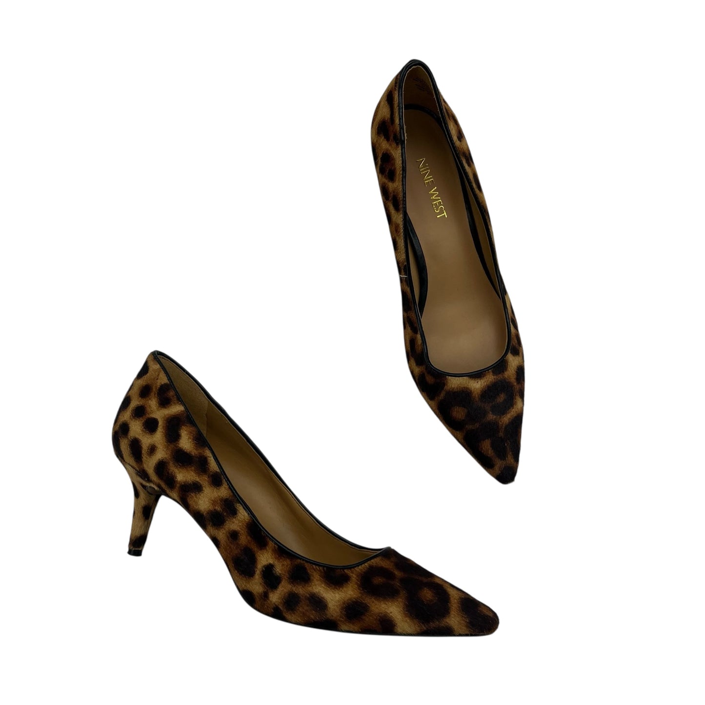 Shoes Heels Kitten By Nine West In Animal Print, Size:7.5