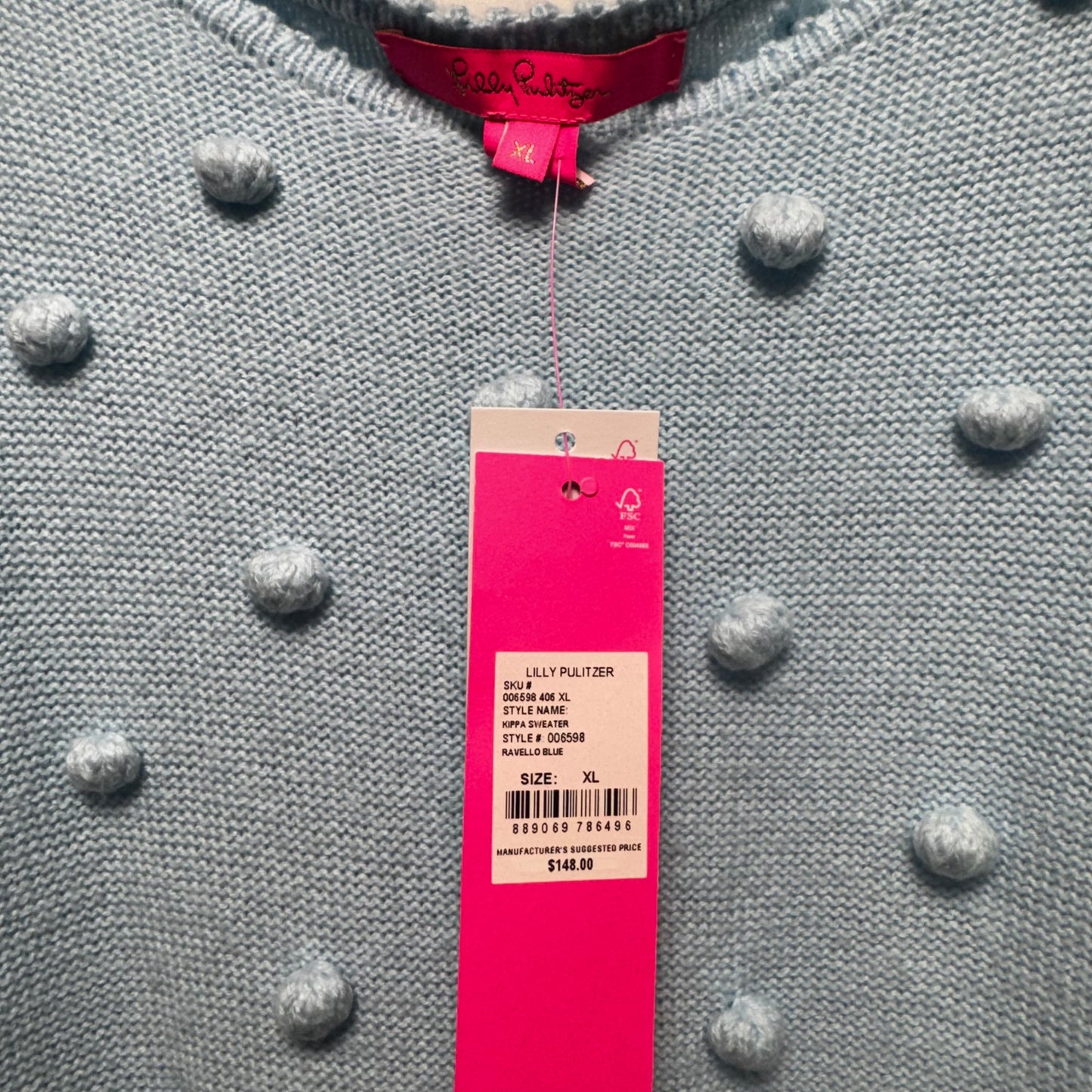 Kippa Sweater Designer By Lilly Pulitzer In Blue, Size: Xl