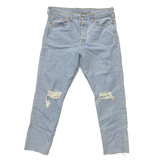 Jeans Straight By Levis In Blue Denim, Size:14