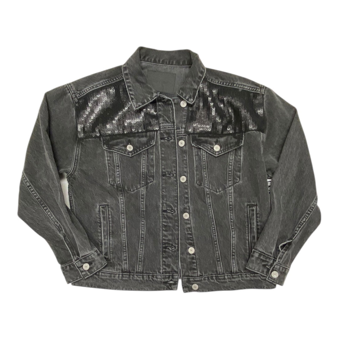 Jacket Denim By Lucky Brand In Black Denim, Size:S