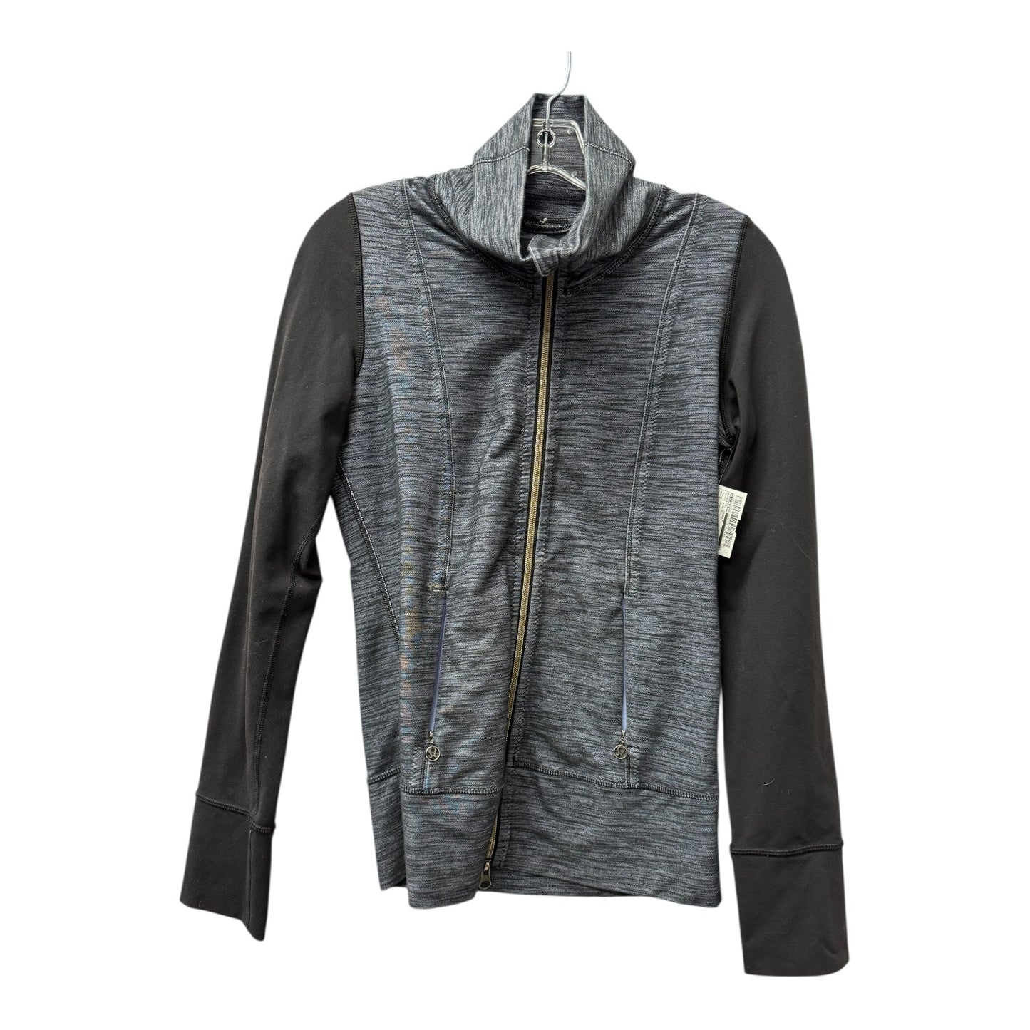 Athletic Jacket By Lululemon In Black & Blue, Size:S