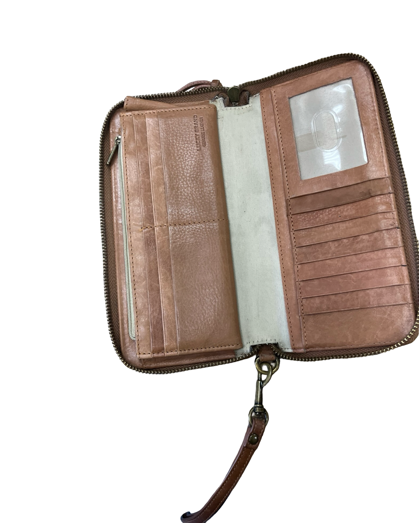 Wristlet Leather By Lucky Brand In Tan, Size:Medium