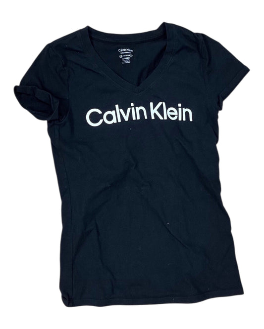 Top Ss Basic By Calvin Klein In Black, Size:Xs