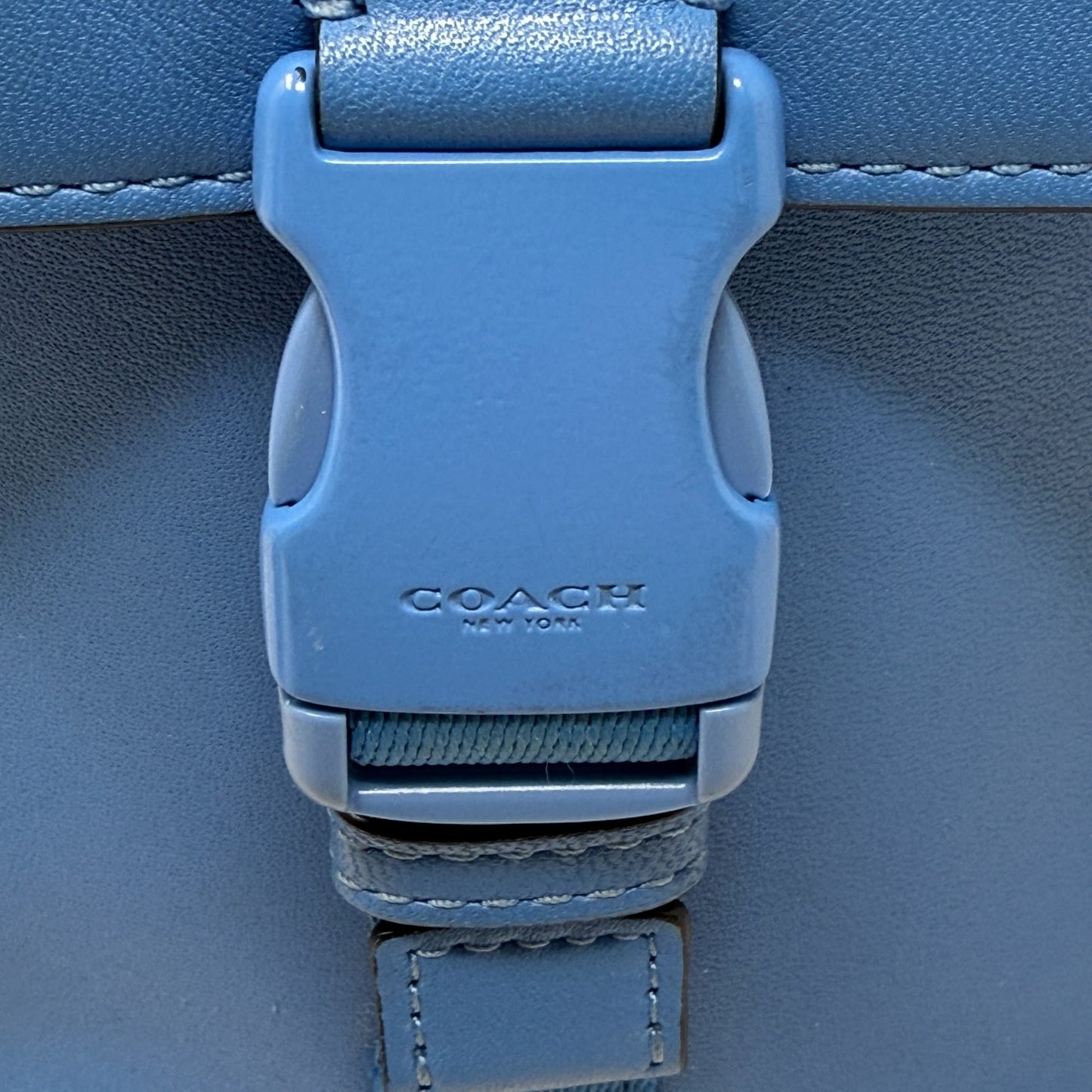 Track Small Flap Leather Crossbody Bag In Racer Blue Designer By Coach, Size: Small
