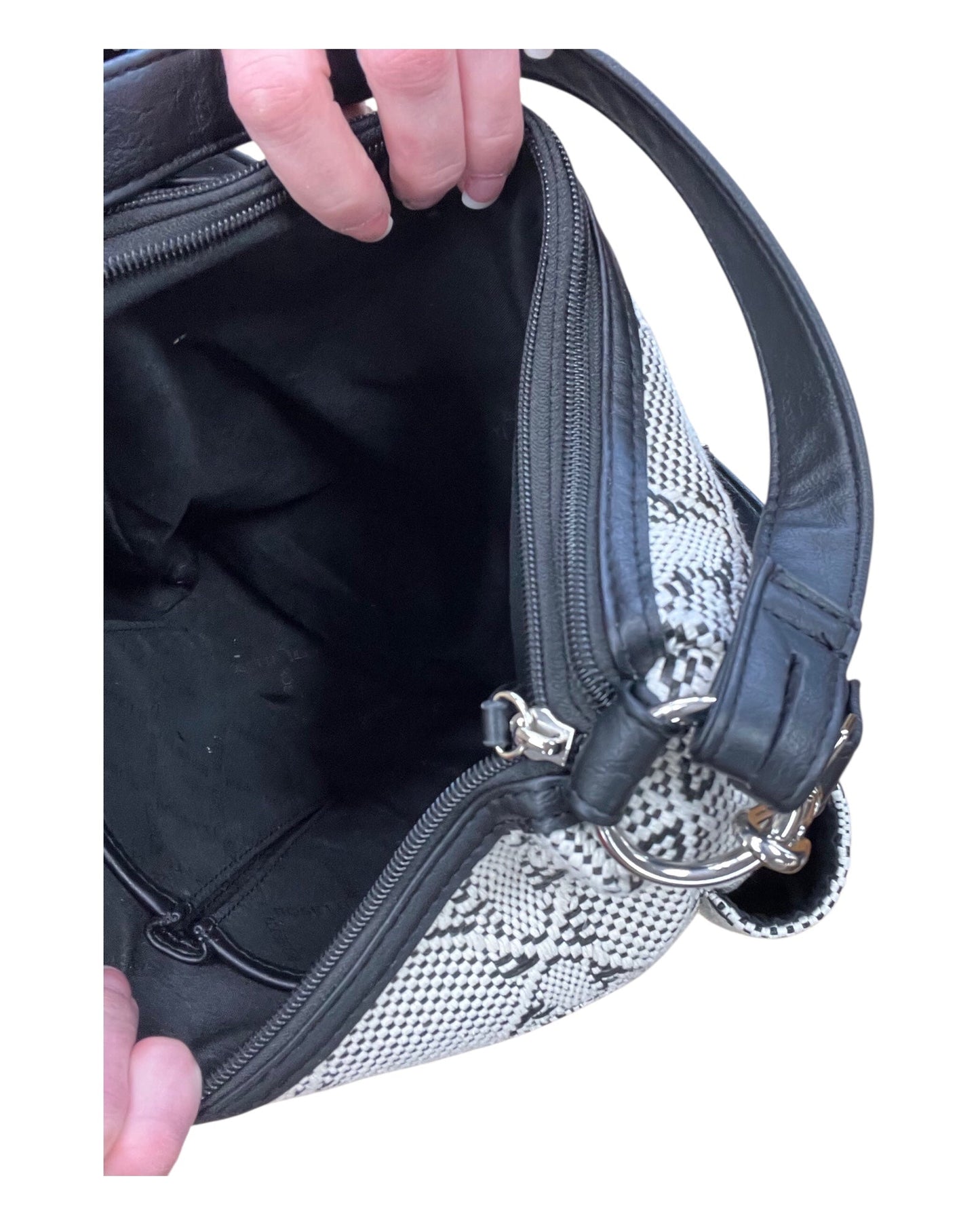 Handbag By Rosetti In Black & White, Size:Medium