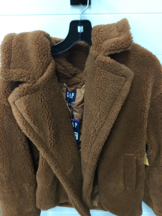 Coat Faux Fur & Sherpa By Gap In Brown, Size:1X
