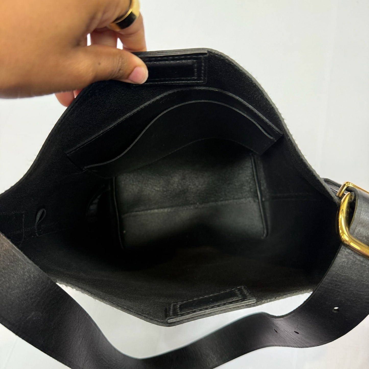 Handbag Leather By Madewell, Size: Medium