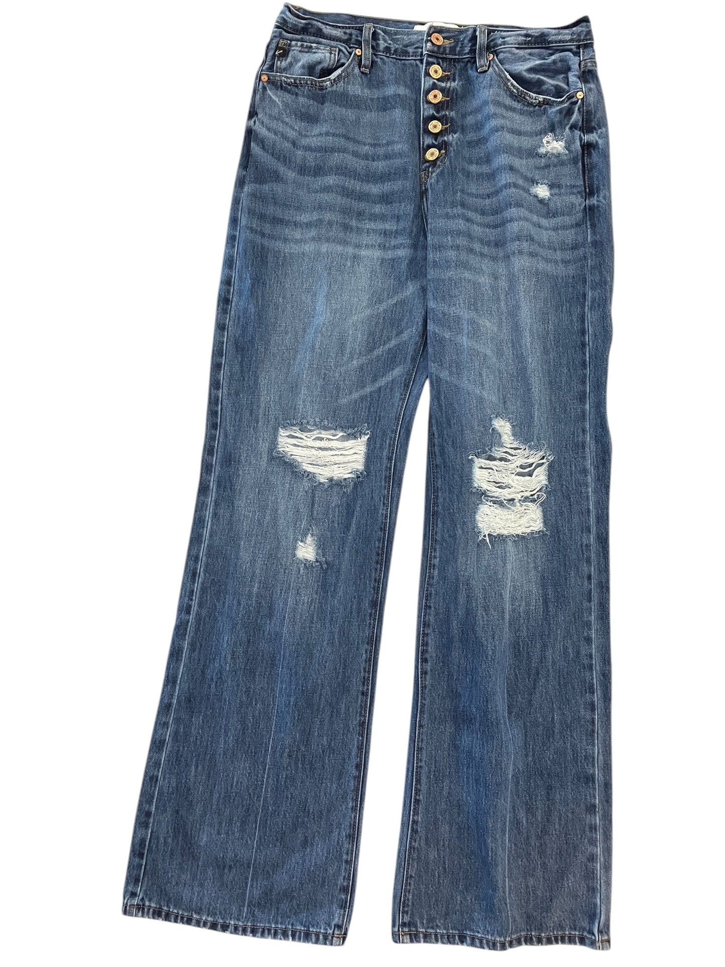Jeans Flared By Kancan In Blue Denim, Size:8
