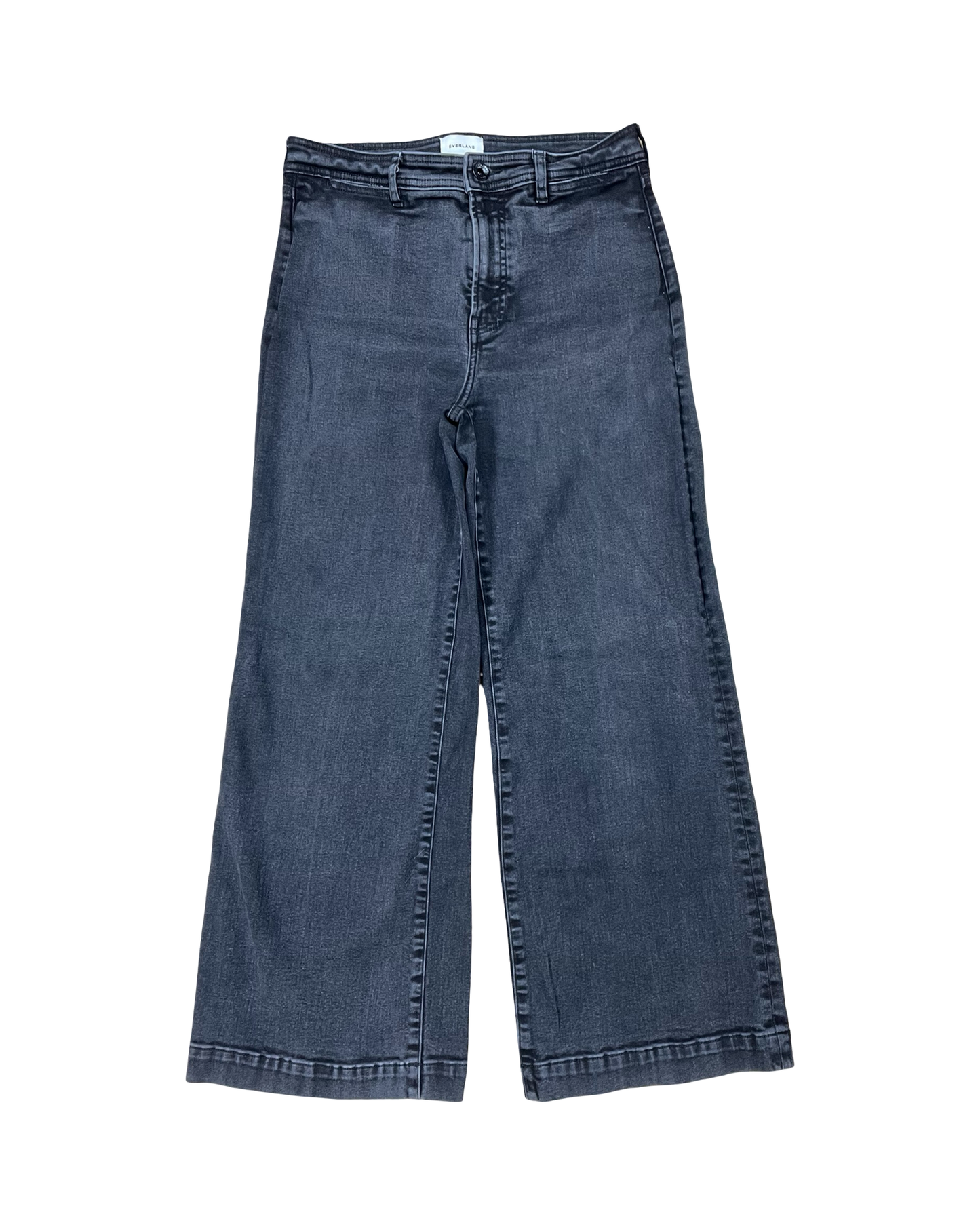 Jeans Wide Leg By Everlane In Black Denim, Size:8