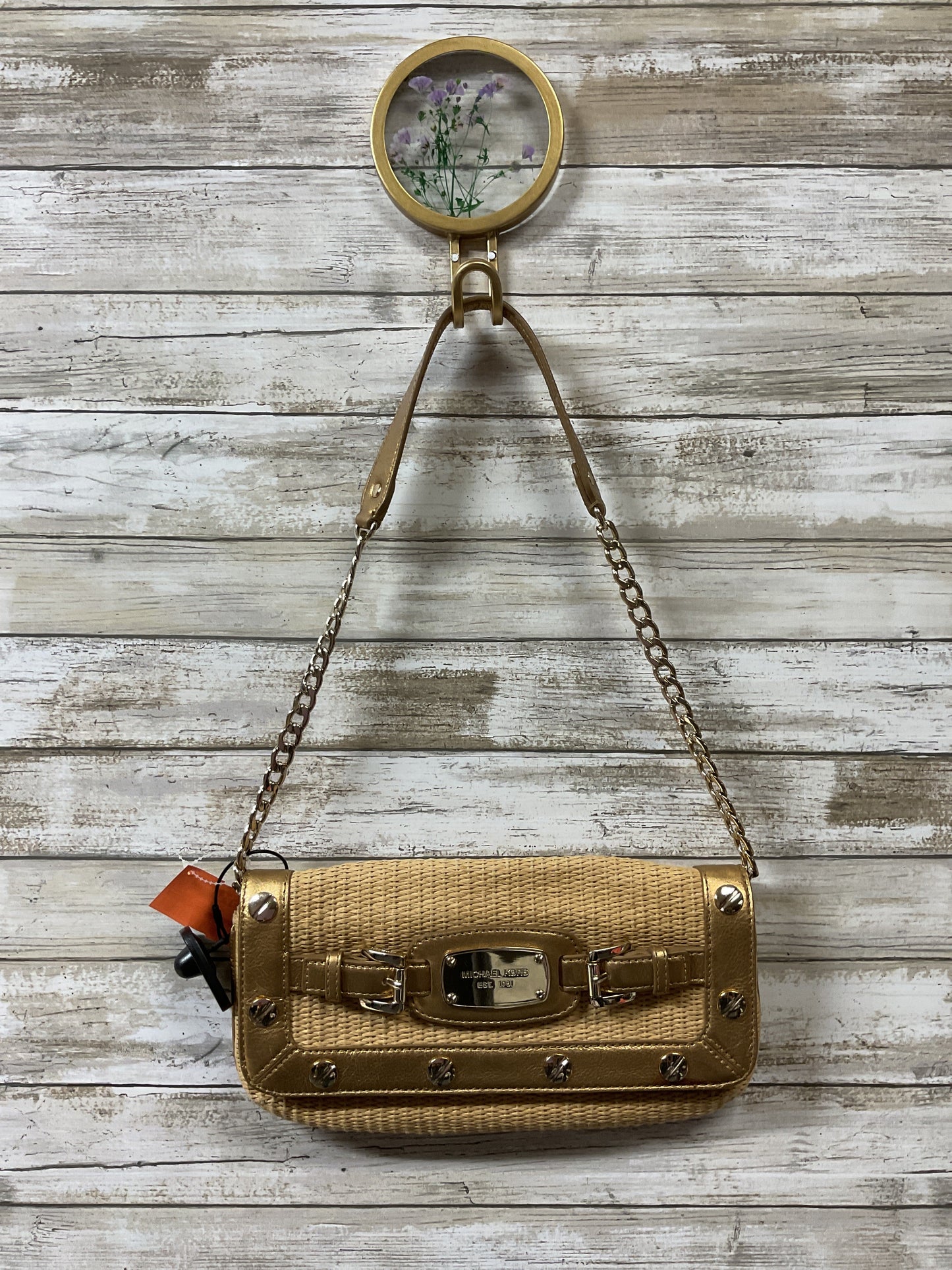 Handbag Designer By Michael Kors In Gold, Size:Small