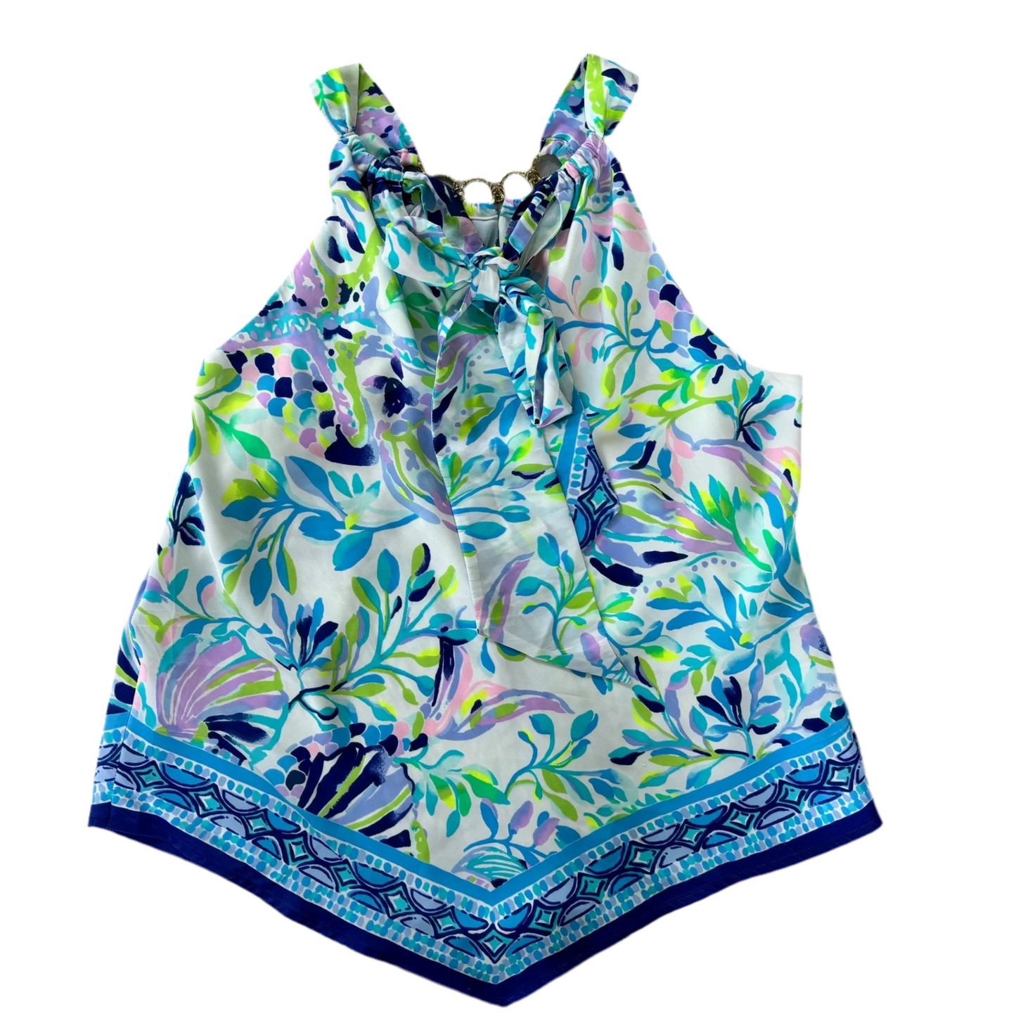 Top Sleeveless Designer By Lilly Pulitzer In Blue & Green, Size: Xs