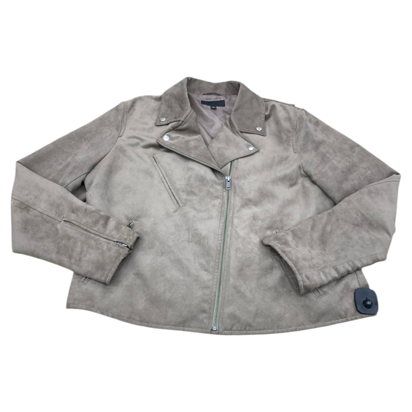 Jacket Moto By Uniqlo In Taupe, Size:Xl